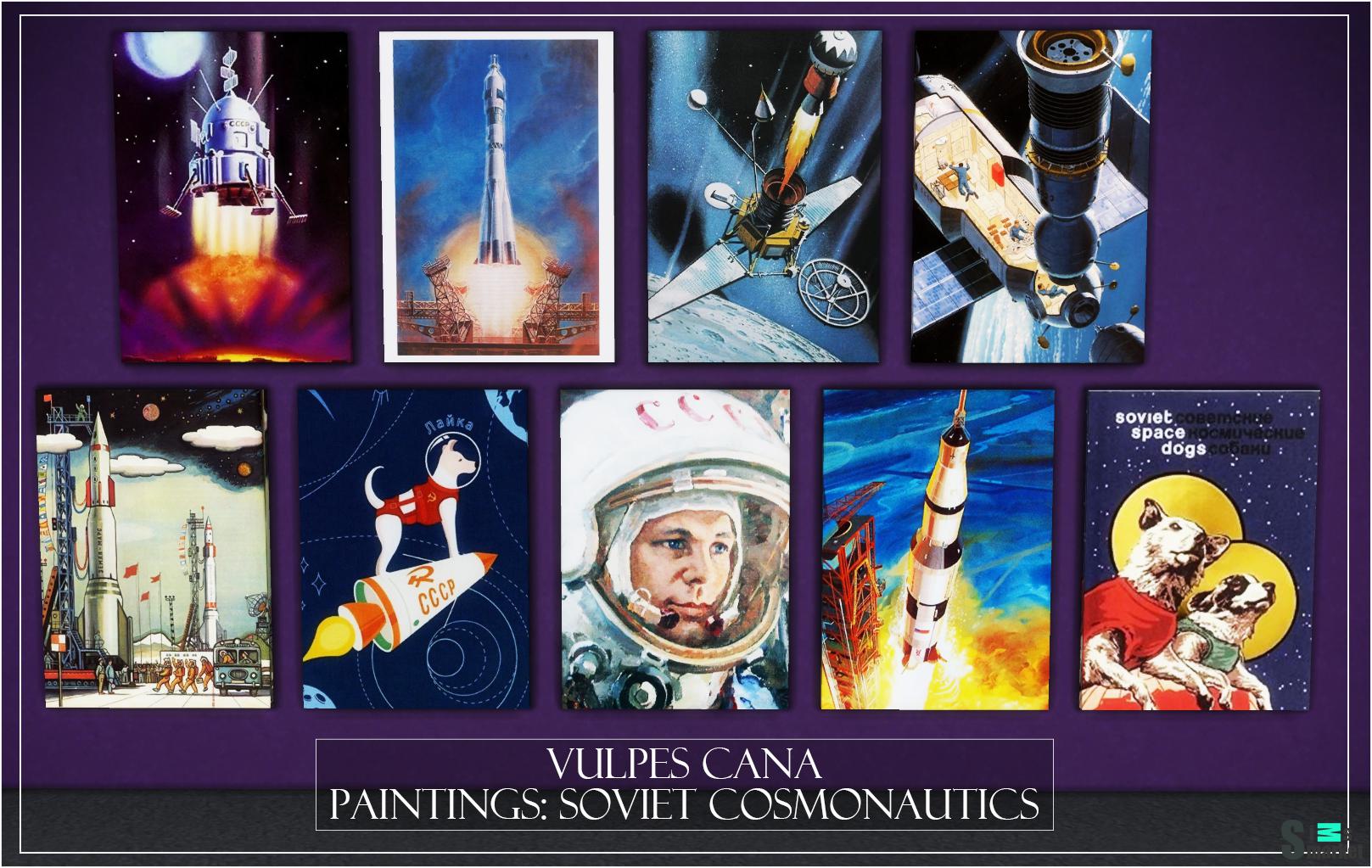 Paintings: Soviet Cosmonautics для Симс 4. Скачать мод