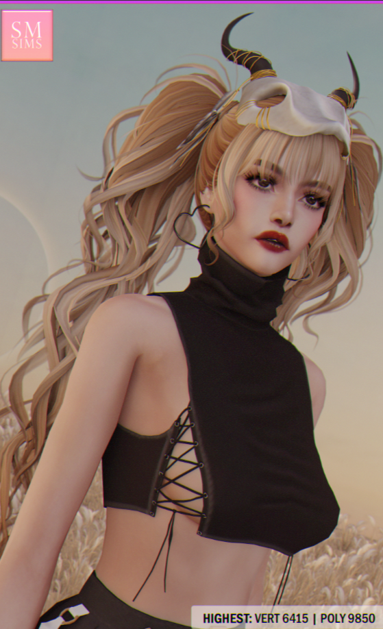 ПЕРСИК | Ажурный укороченный топ Awakening для Симс 4. Скачать мод