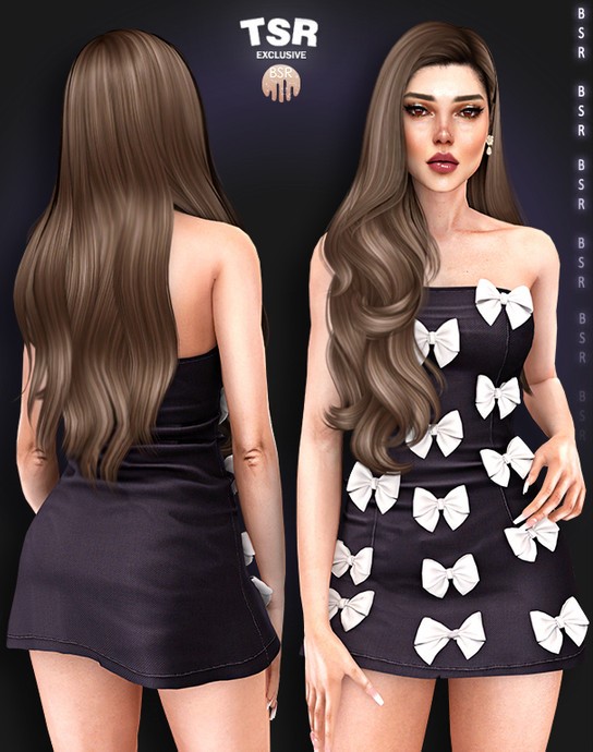 Платье для симочек "BOWS DRESS BD1274" для Симс 4 для Симс 4. Скачать мод