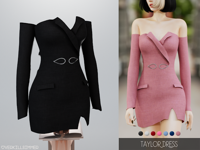 Платье Тейлор для Симс 4. Скачать мод