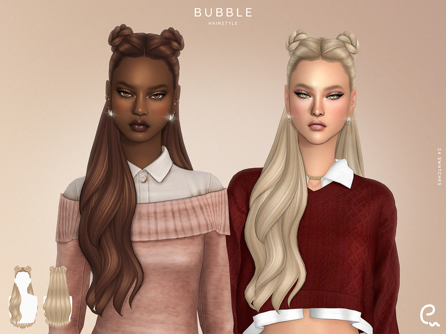 Причёска "Bubble Hairstyle" для Симс 4 для Симс 4. Скачать мод