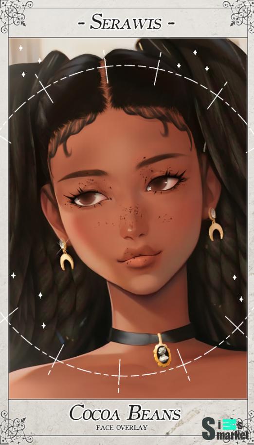 - SERAWIS - Cocoa Beans (face overlay) для Симс 4. Скачать мод
