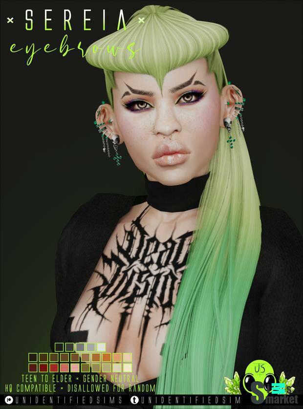 Sereia Eyebrows by unidentifiedsims для Симс 4. Скачать мод