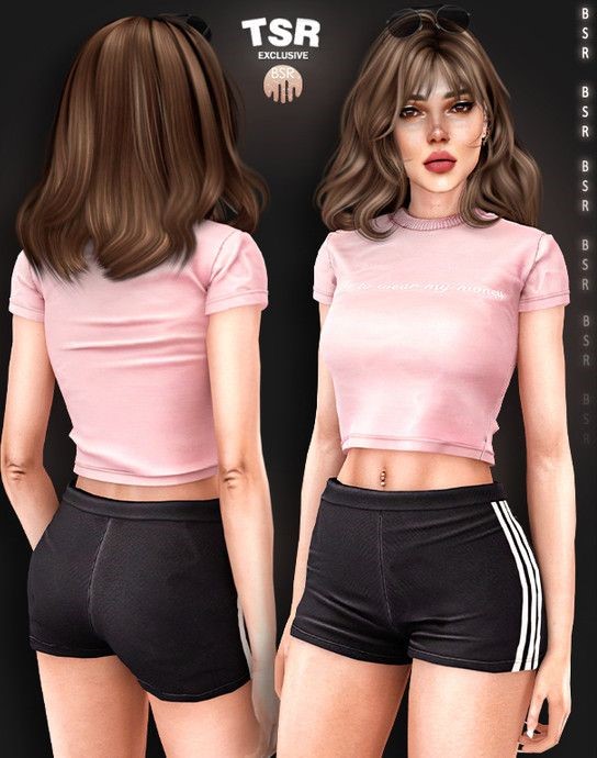 Спортивный комплект для симочек "CLOTHES SET-485" для Симс 4 для Симс 4. Скачать мод