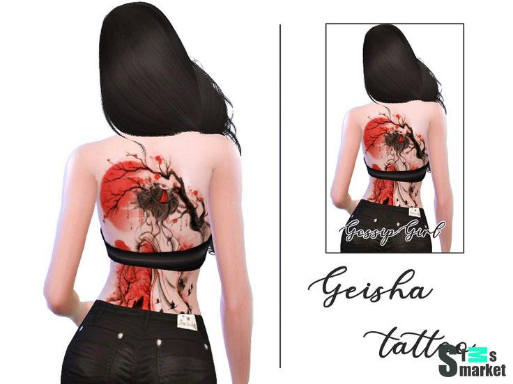 татуировка "Geisha Tattoo" для Симс 4. Скачать мод