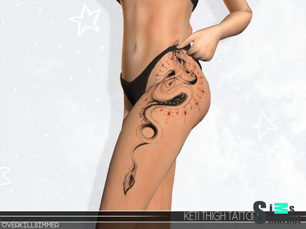 татуировка "Keti thigh tattoo" для Симс 4. Скачать мод