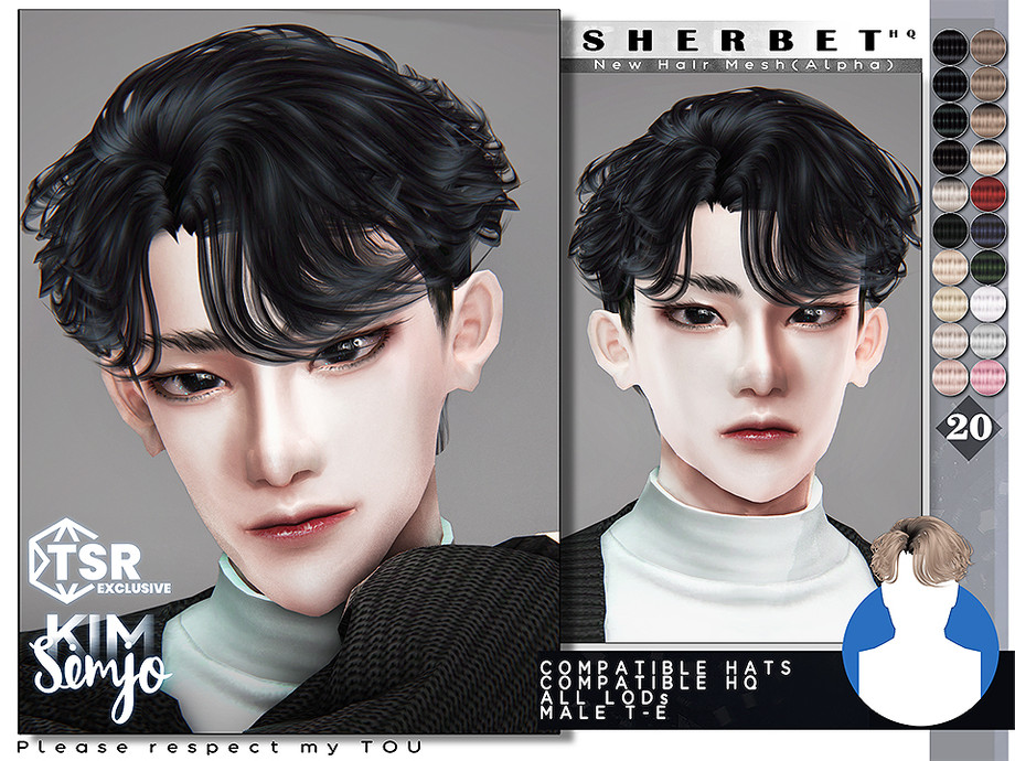 TS4 Male Hairstyle_Sherbet для Симс 4. Скачать мод