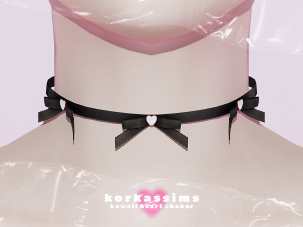 Чокер "kawaii heart choker" для Симс 4 для Симс 4. Скачать мод