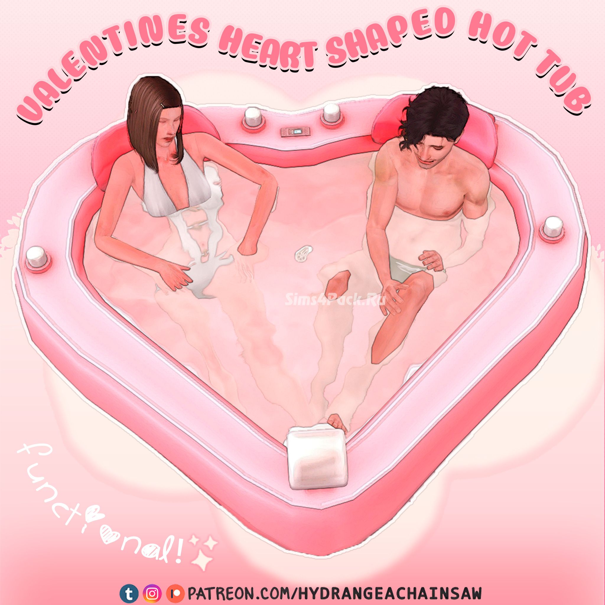 Джакузи "Heart Shaped Hot Tub" для Симс 4. Скачать мод