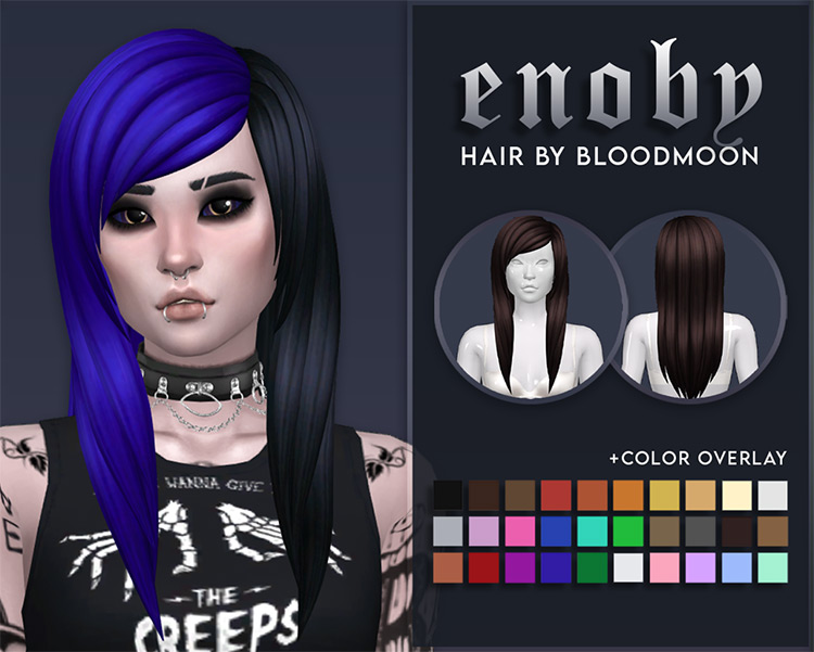 Enoby Hair от bloodmooncc для Симс 4. Скачать мод