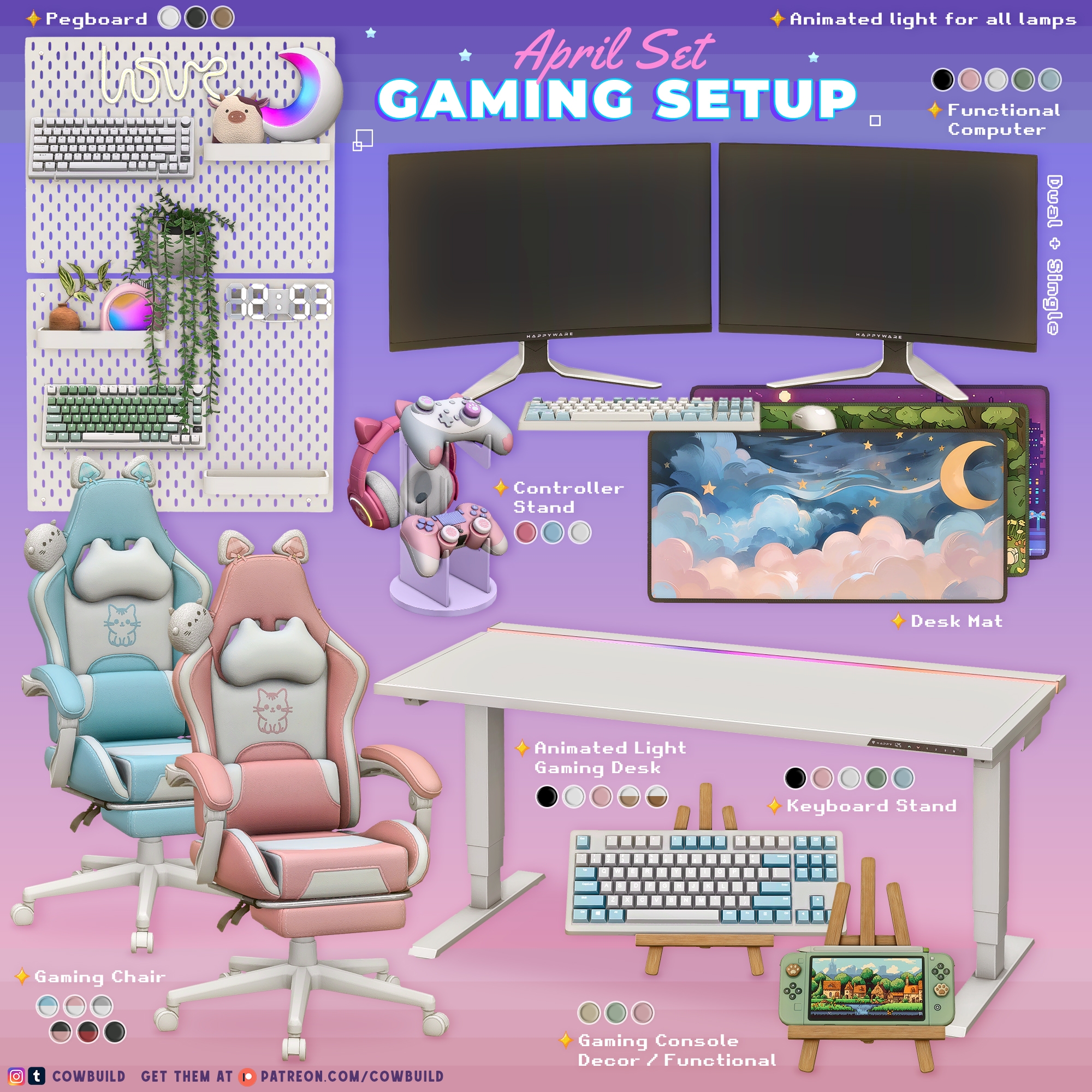 Gaming Setup by Cowbuild для Симс 4. Скачать мод