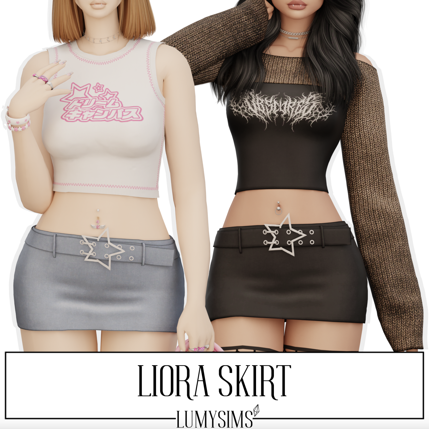 Юбка "Liora Skirt" от LummySims для Симс 4. Скачать мод