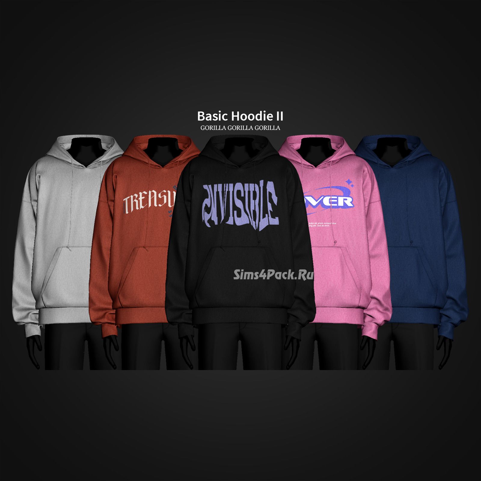 Кофта для симов "Basic Hoodie II" для Симс 4. Скачать мод