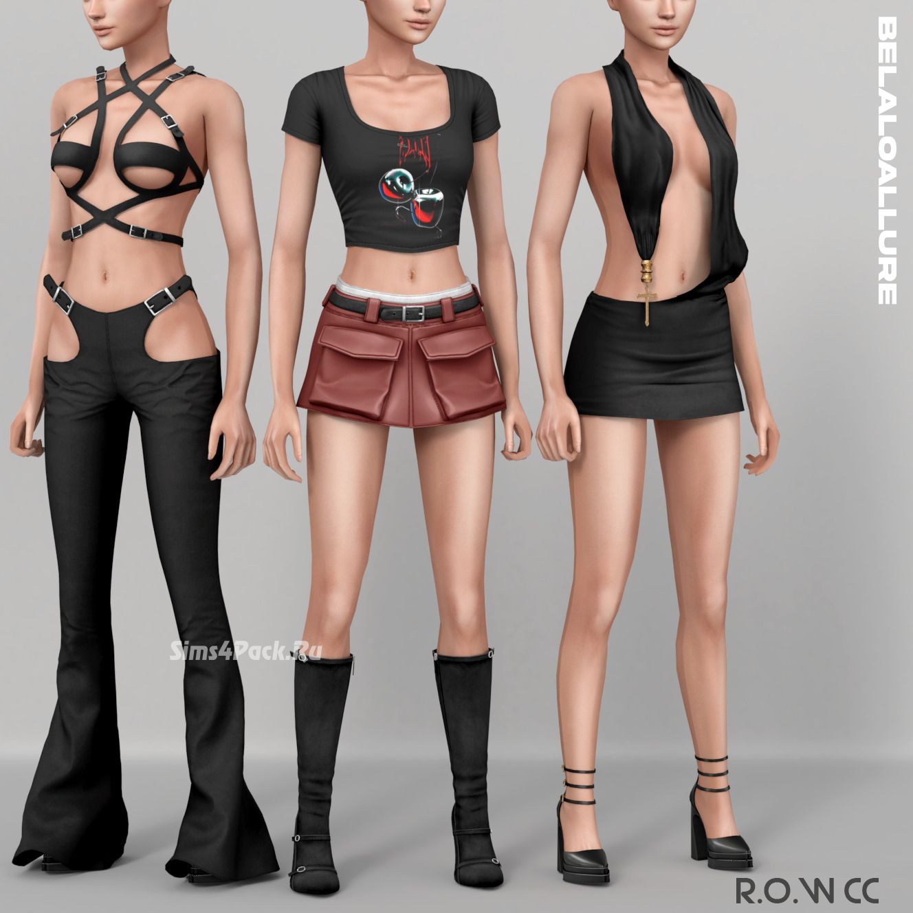 Коллекция женской одежды "R.O.W cc collection" для Симс 4. Скачать мод