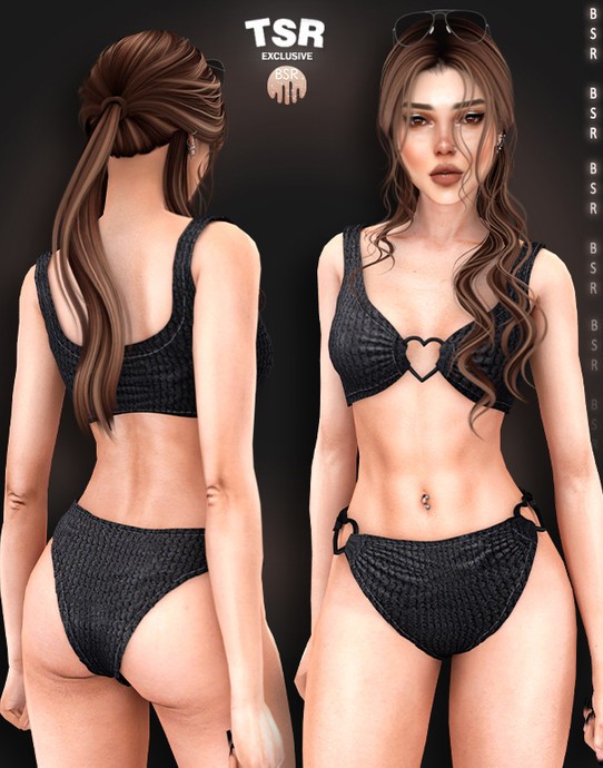 Купальник "HEART BIKINI SET-494 " для Симс 4 для Симс 4. Скачать мод