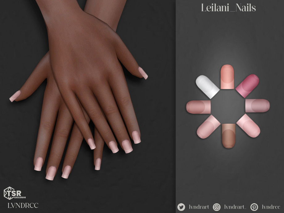 Leilani Nails для Симс 4. Скачать мод