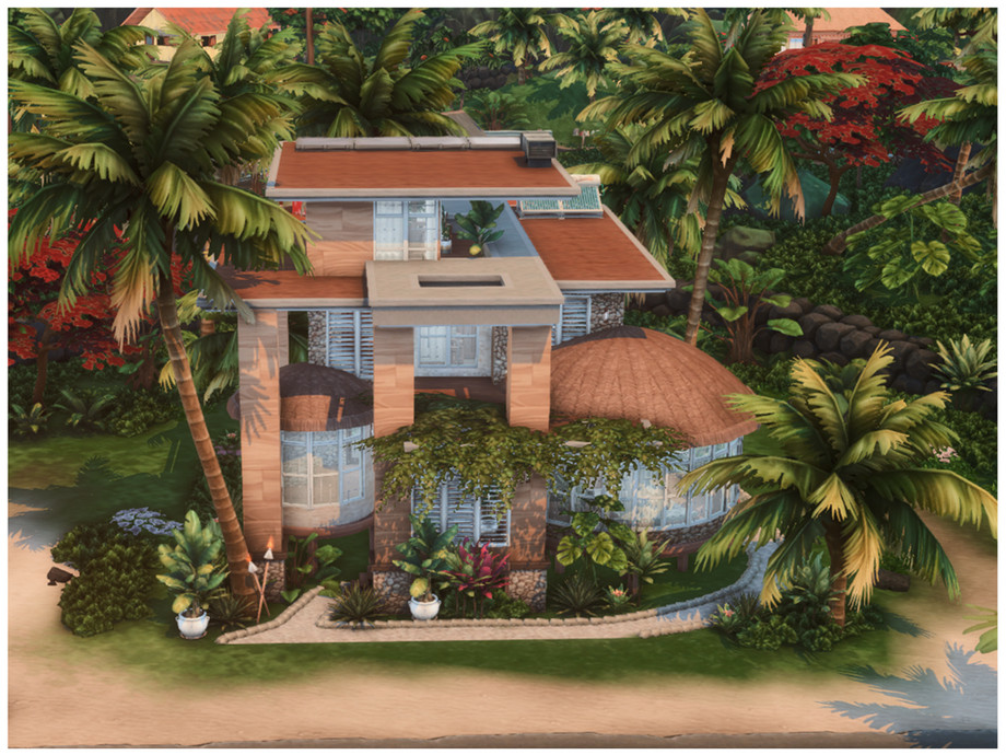 MM Modern Tiki House для Симс 4. Скачать мод