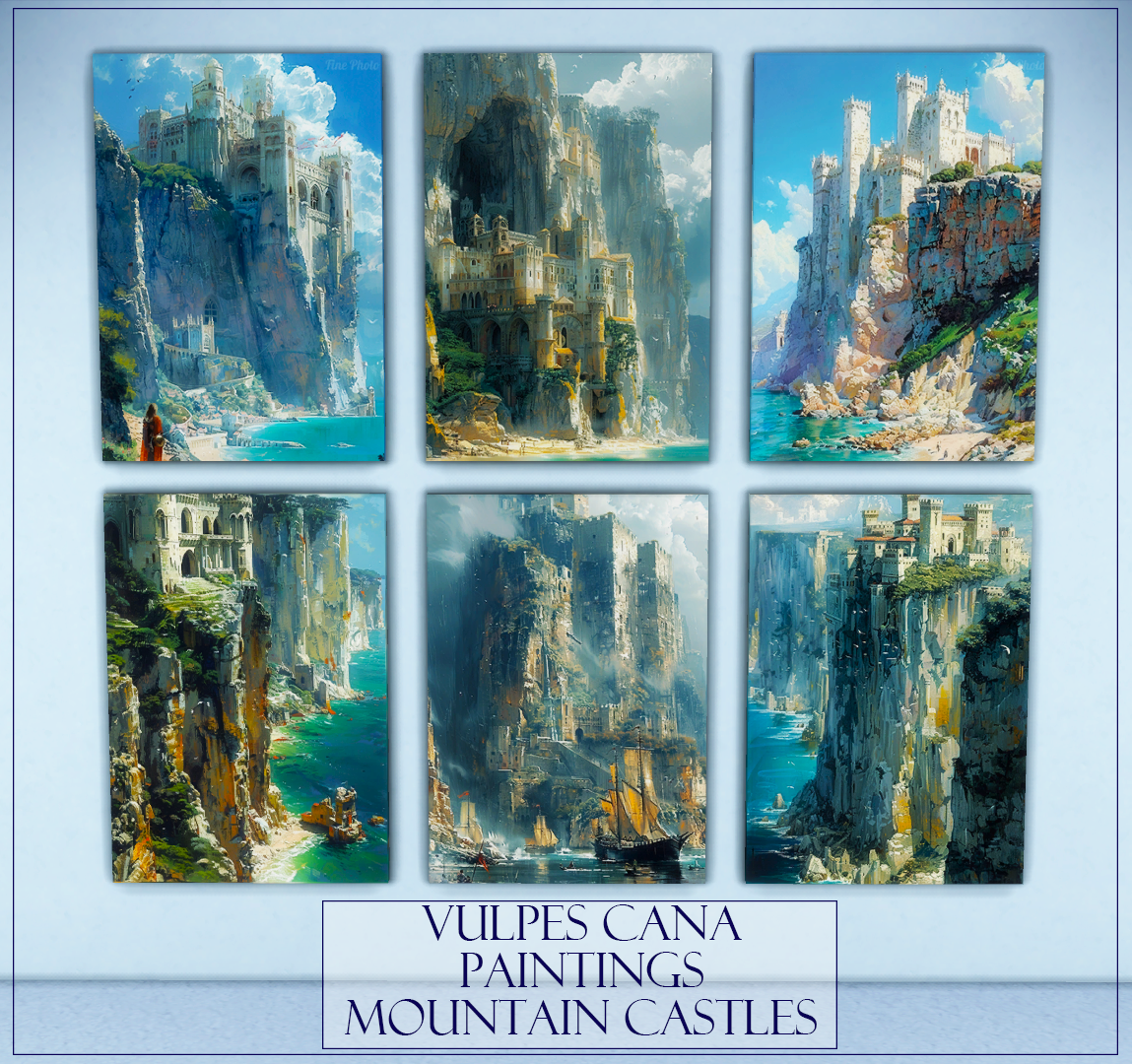 Paintings: Mountain Castles для Симс 4. Скачать мод