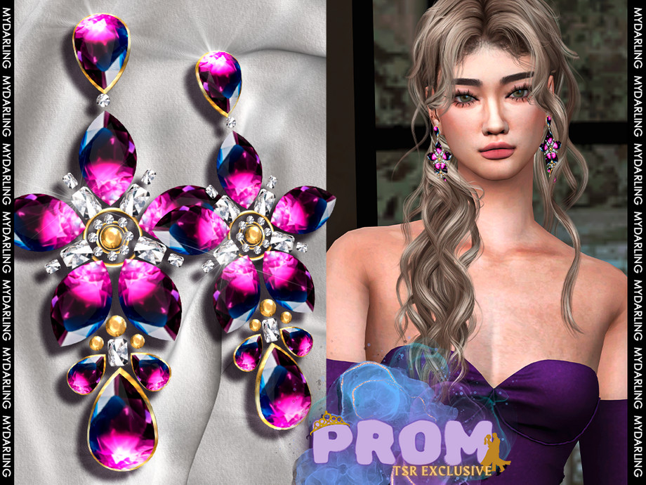 pair of elegant luxury prom earrings na 0235 FEMALE для Симс 4. Скачать мод