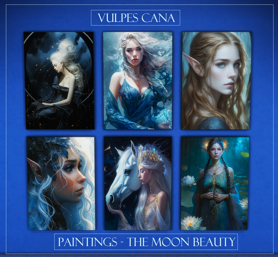 Paitings: The Moon Beauty для Симс 4. Скачать мод