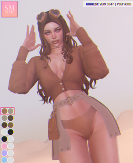 ПЕРСИК | Костюм Пустынный Рейв Юбка для Симс 4. Скачать мод