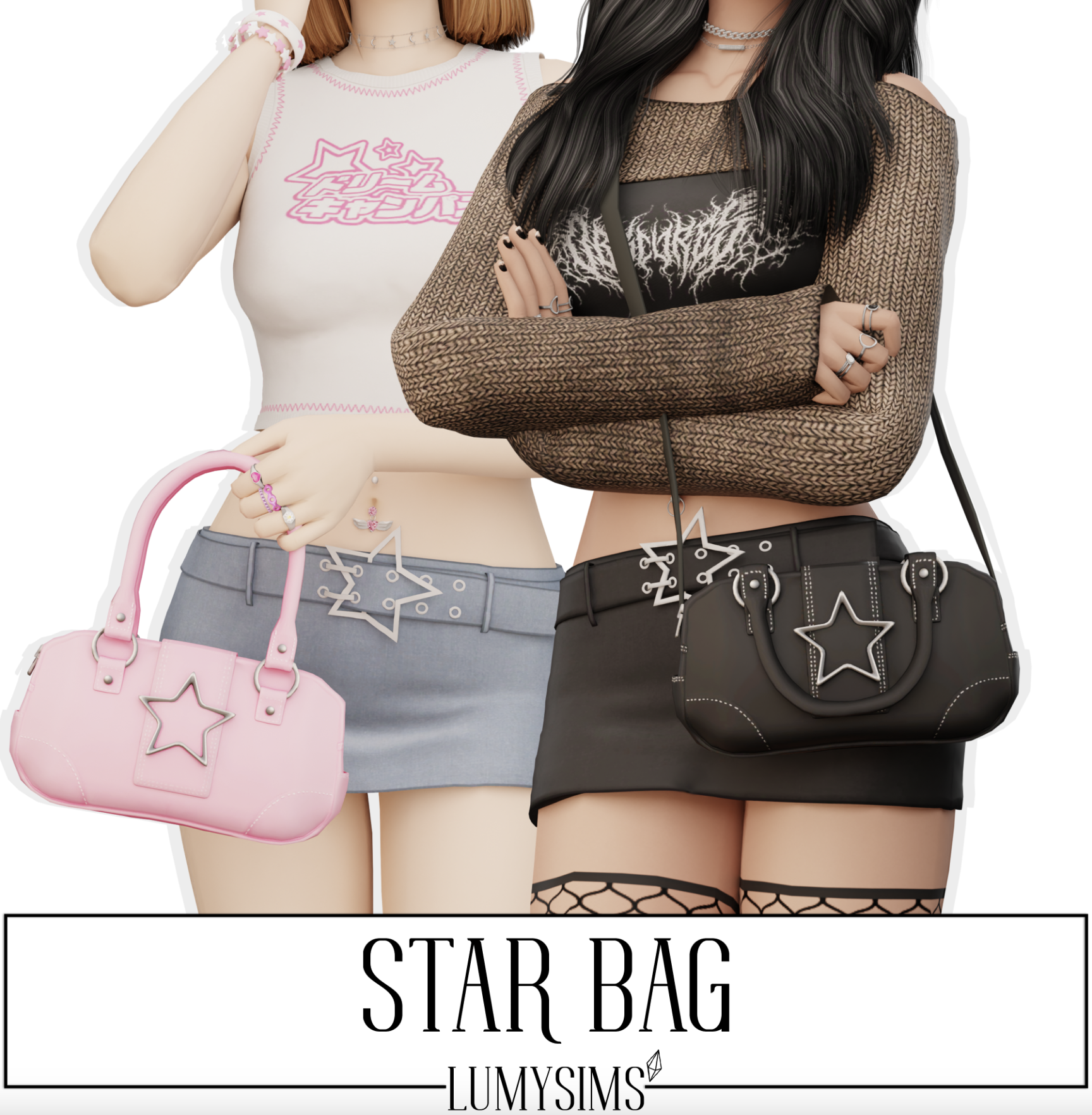 Сумка "Star Bag" от LummySims для Симс 4. Скачать мод