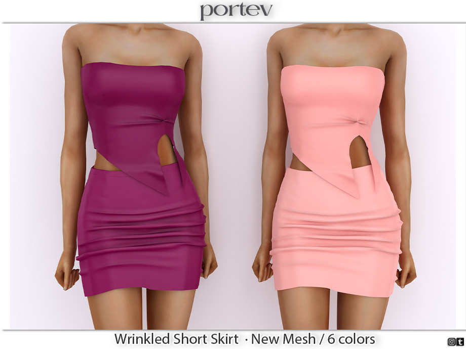 Wrinkled Short Skirt для Симс 4. Скачать мод