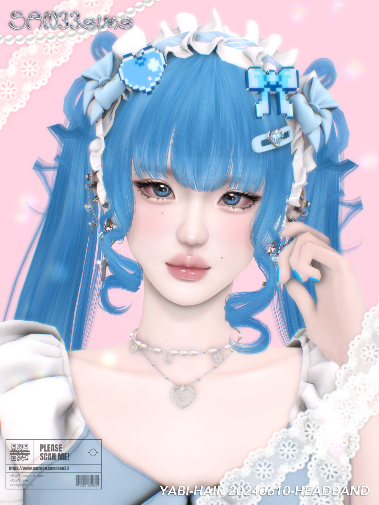 【333】YABI-HAIR 20240610-Headband для Симс 4. Скачать мод