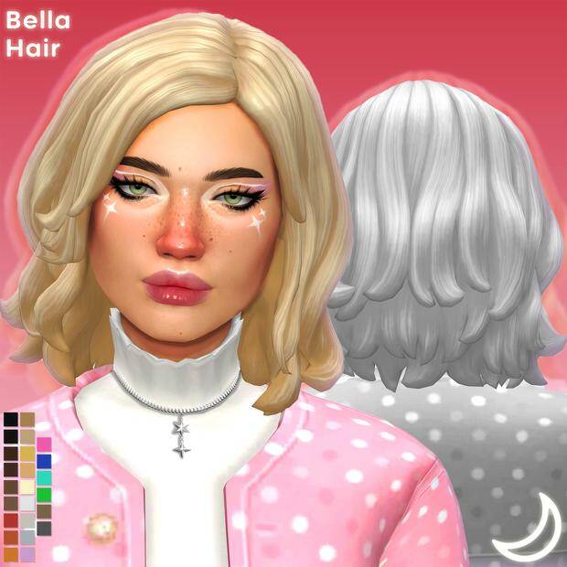 BELLA HAIR BY IMVIKAI для Симс 4. Скачать мод