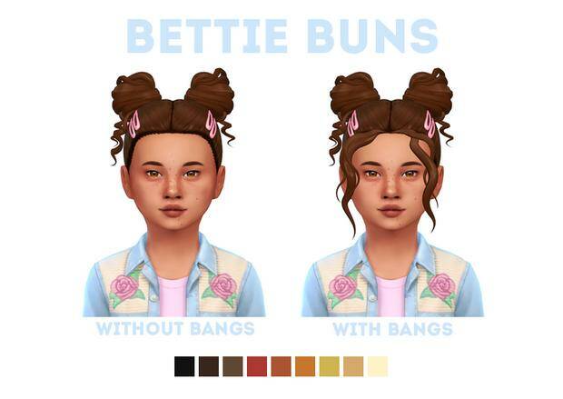 Bettie Buns by NaevysSims для Симс 4. Скачать мод