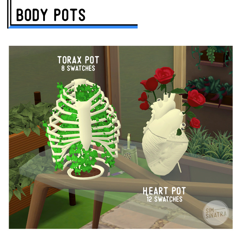 Body pots (декор) для Симс 4. Скачать мод