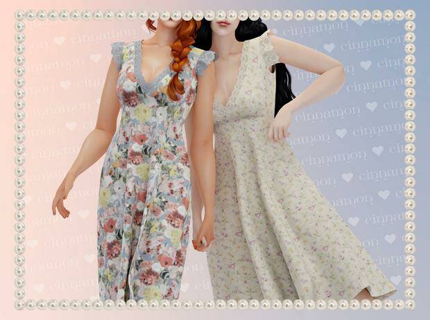 Cordelia dress by cinnamon-sims для Симс 4. Скачать мод