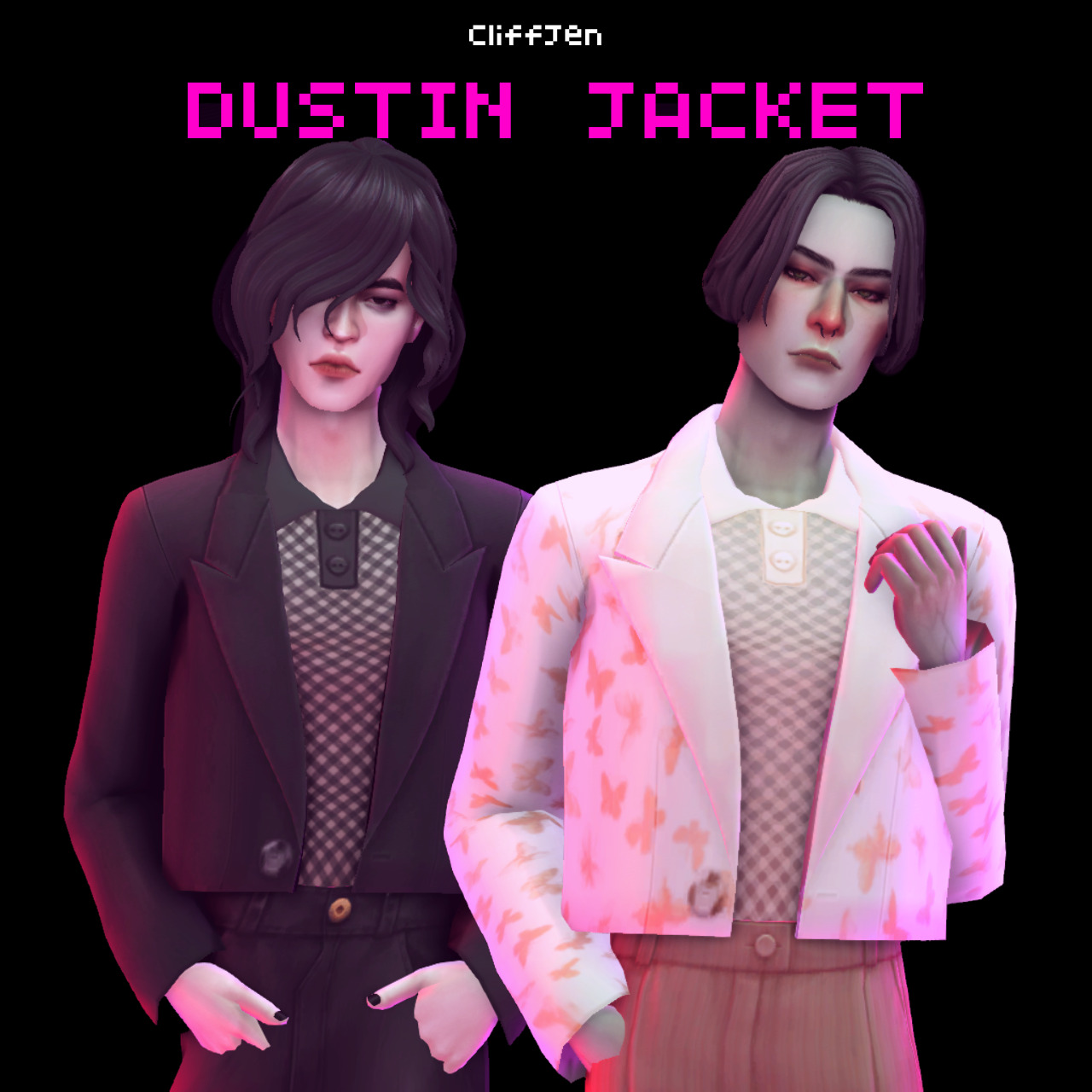 DUSTIN JACKET by CliffJen для Симс 4. Скачать мод