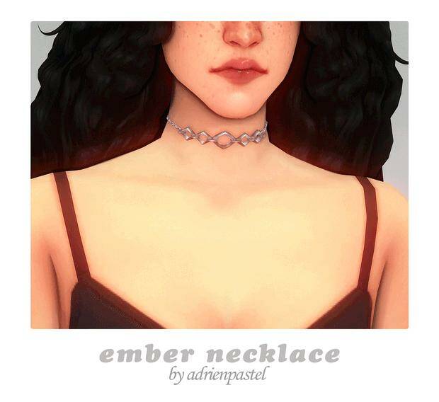 Ember Necklace Set by AdrienPastel для Симс 4. Скачать мод