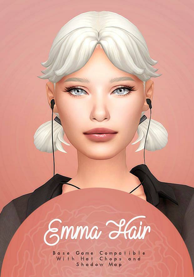 Emma Hair by IsJao для Симс 4. Скачать мод