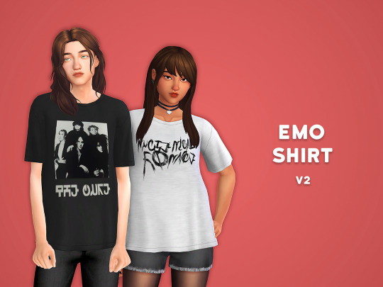 emo shirt V2 для Симс 4. Скачать мод