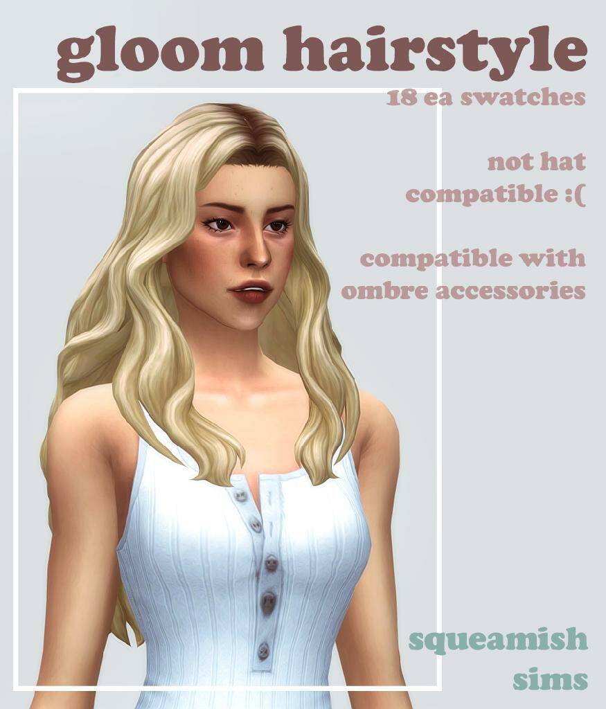 gloom hairstyle by squeamishsims для Симс 4. Скачать мод