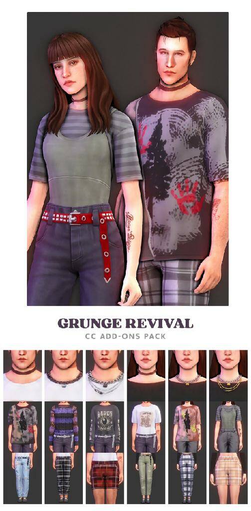 Grunge Revival Add-Ons by AdrienPastel для Симс 4. Скачать мод