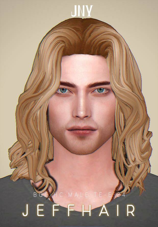 JEFF HAIR by JNY  для Симс 4. Скачать мод