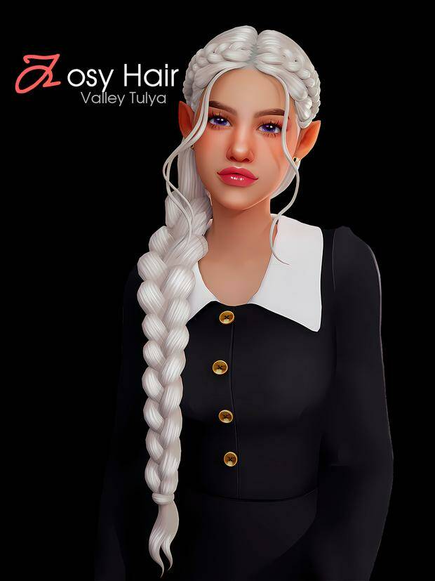 Josy Hair by Valley Tulya для Симс 4. Скачать мод