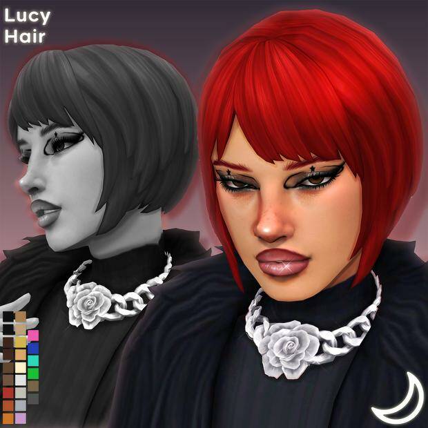 LUCY HAIR BY IMVIKAI для Симс 4. Скачать мод