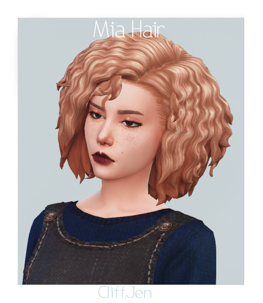 Mia Hair by CliffJen для Симс 4. Скачать мод