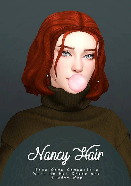 Nancy Hair by IsJao для Симс 4. Скачать мод