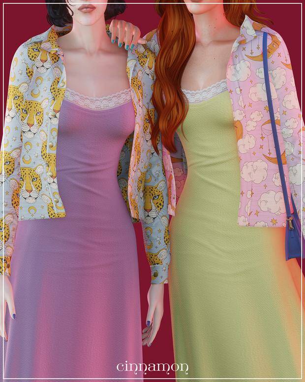 Nova dress by cinnamon-sims для Симс 4. Скачать мод