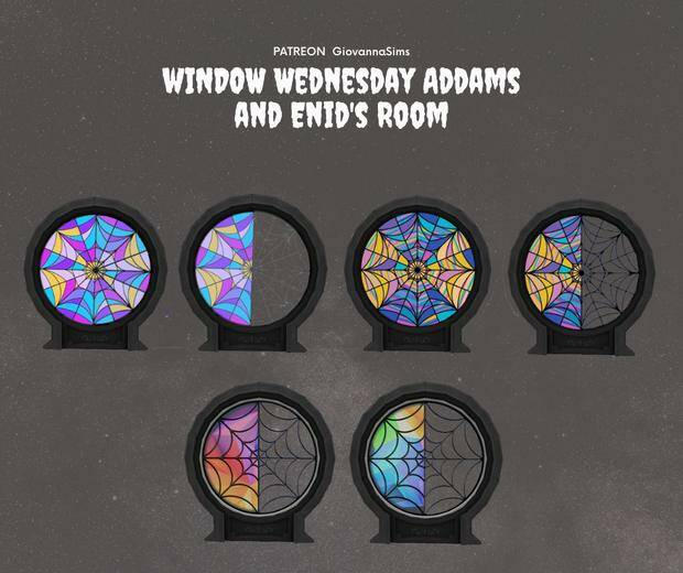 ОКНА Window Wednesday Addams and Enid's Room для Симс 4. Скачать мод