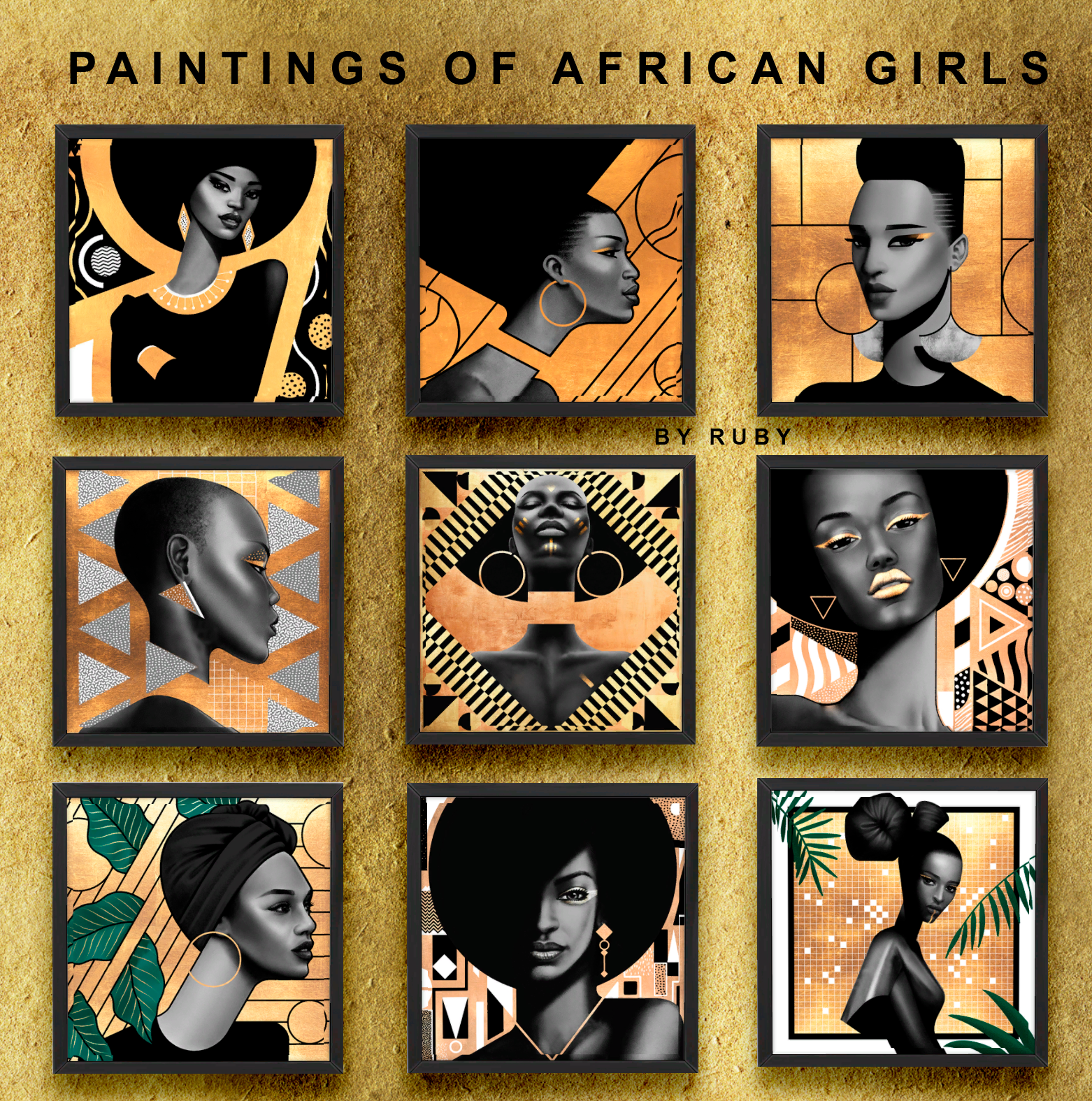 Paintings of AFRICAN GIRLS для Симс 4. Скачать мод