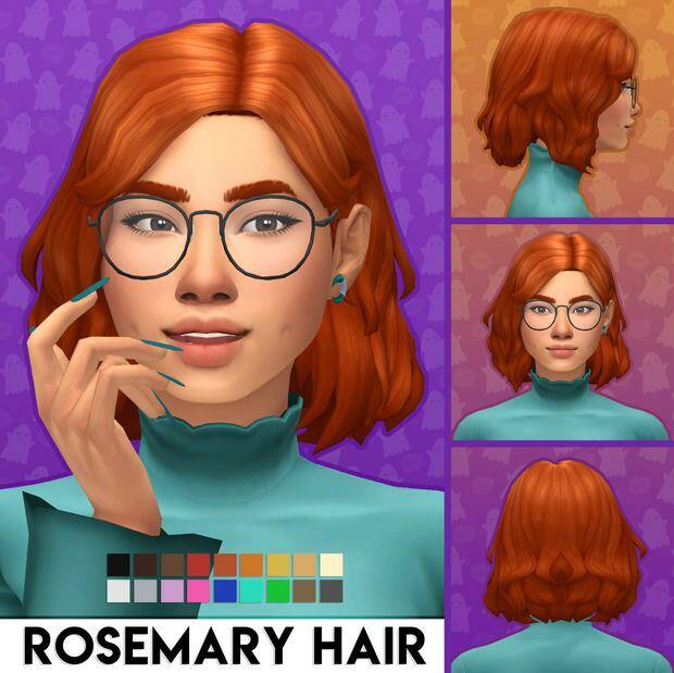 ROSEMARY HAIR BY IMVIKAI для Симс 4. Скачать мод