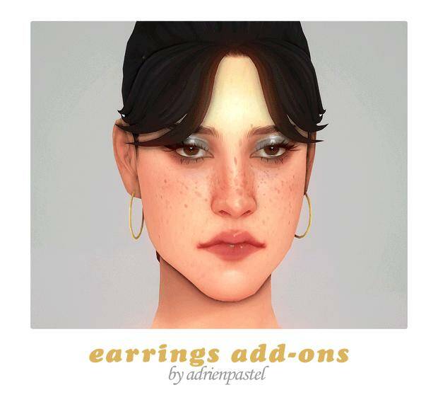 SP49 Earrings Add-Ons by AdrienPastel для Симс 4. Скачать мод