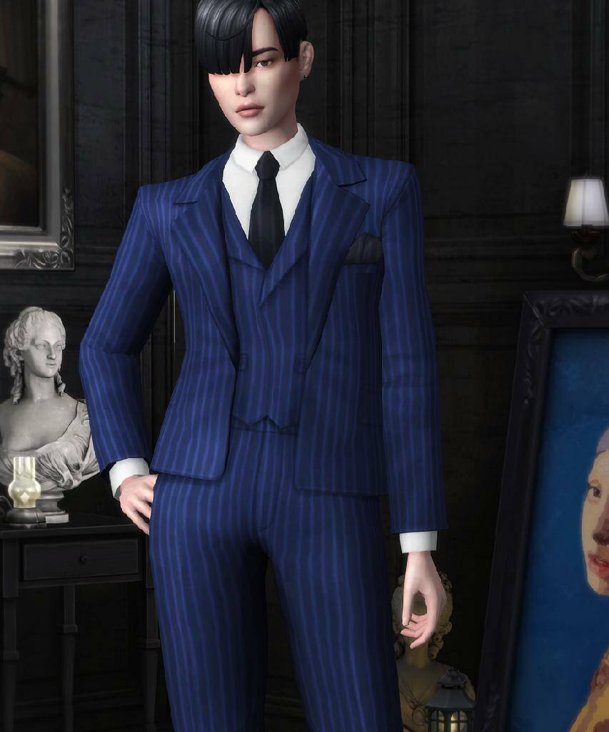 Suit with Stripe by Rusty's для Симс 4. Скачать мод