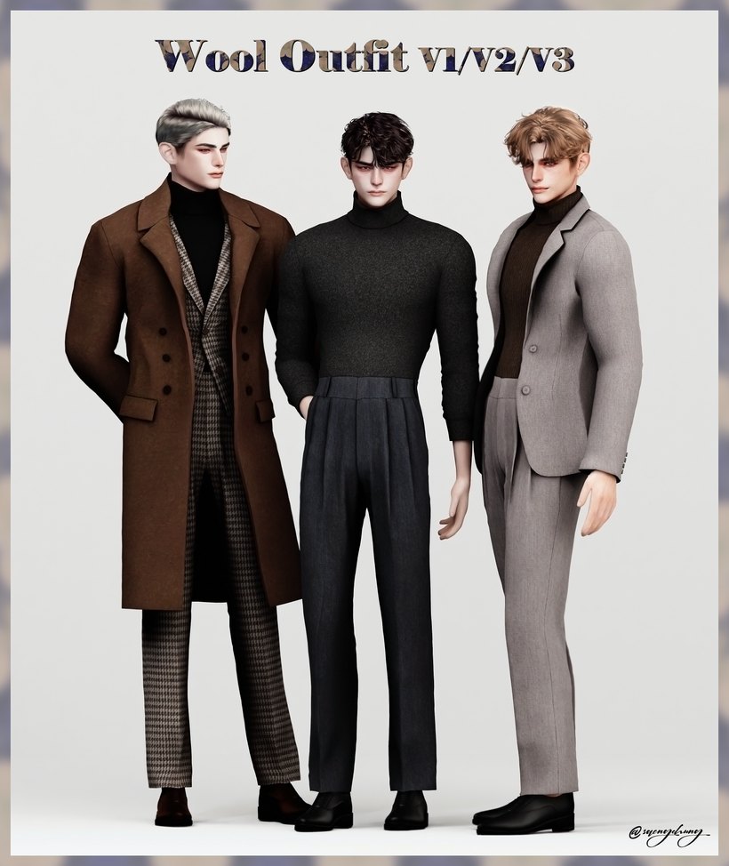 TS4 male Wool Outfits для Sims 4 для Симс 4. Скачать мод